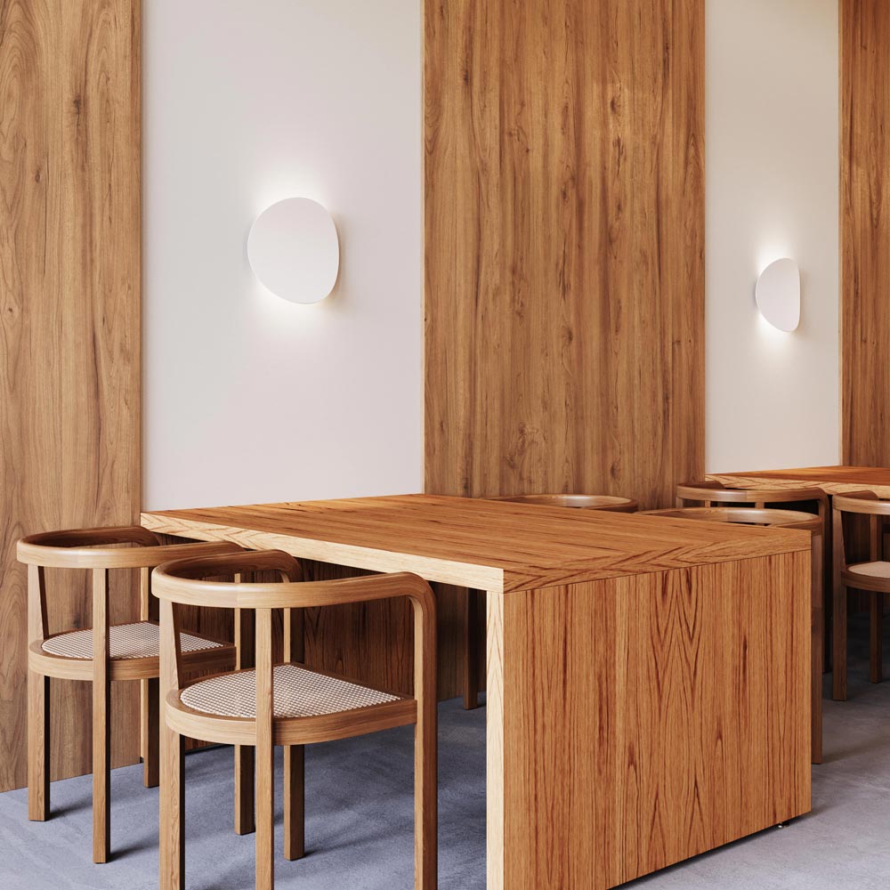 Malibu Discs™ LED Wall Light in dining room.