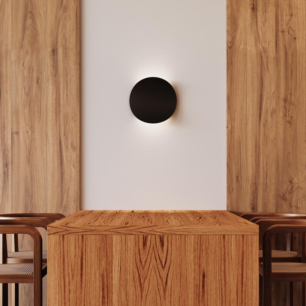 Malibu Discs™ LED Wall Light in dining room.