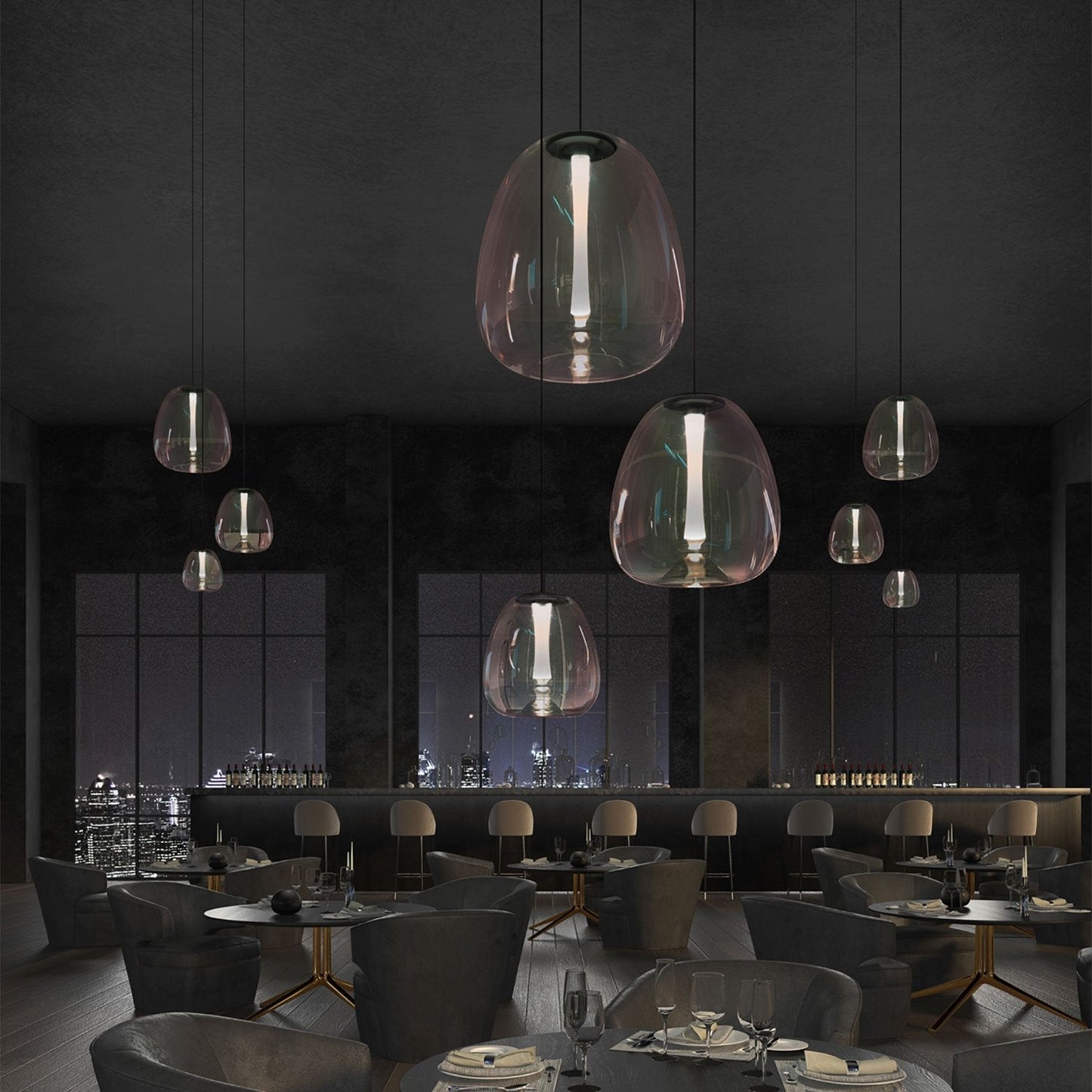 Mela™ LED Pendant Light in restaurant.