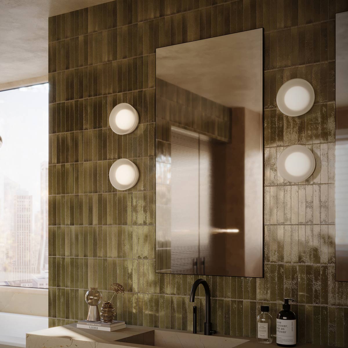 Mist LED Ceiling / Wall Light in bathroom.