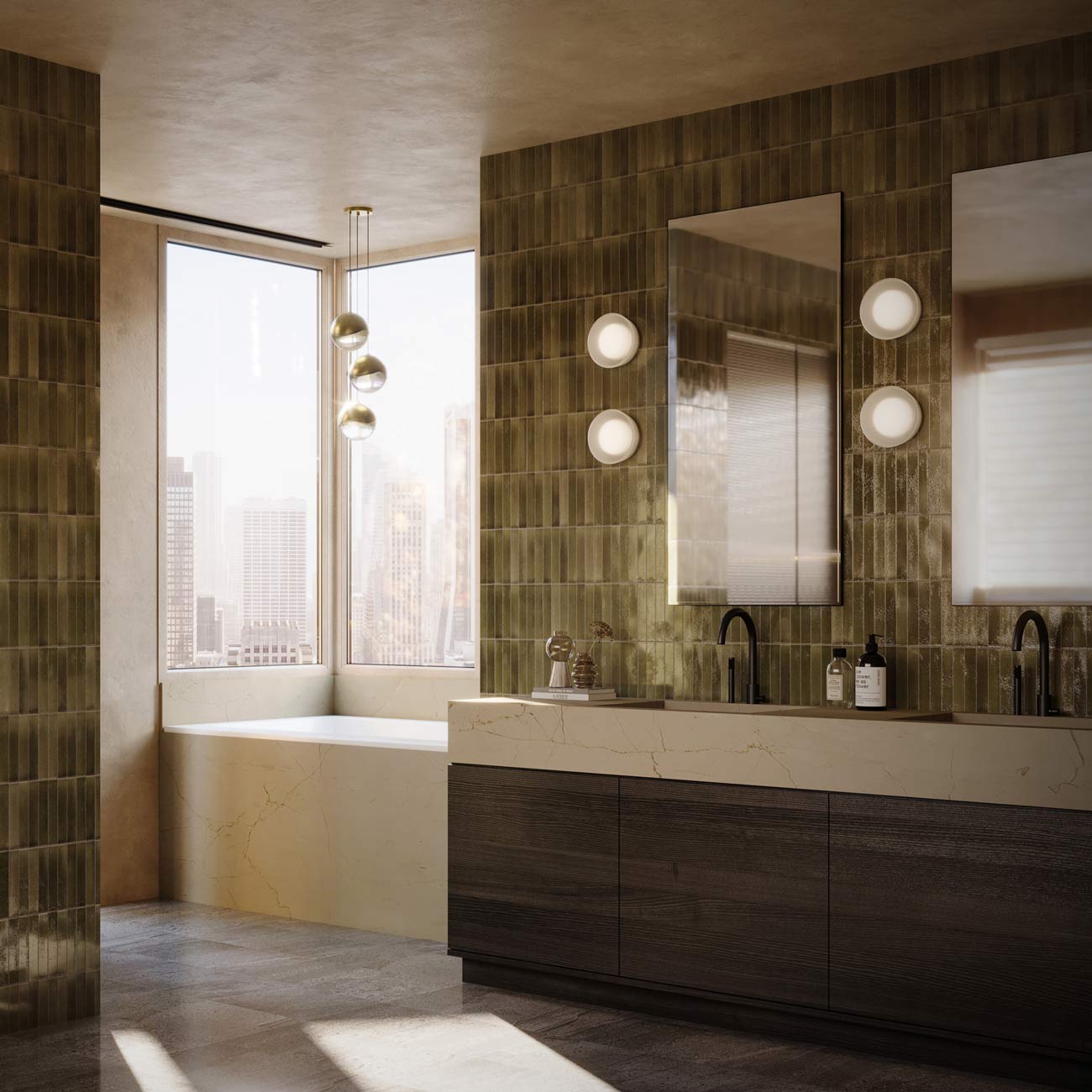Mist LED Ceiling / Wall Light in bathroom.
