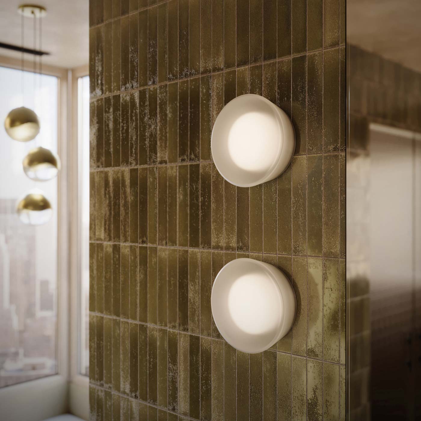 Mist LED Ceiling / Wall Light in bathroom.
