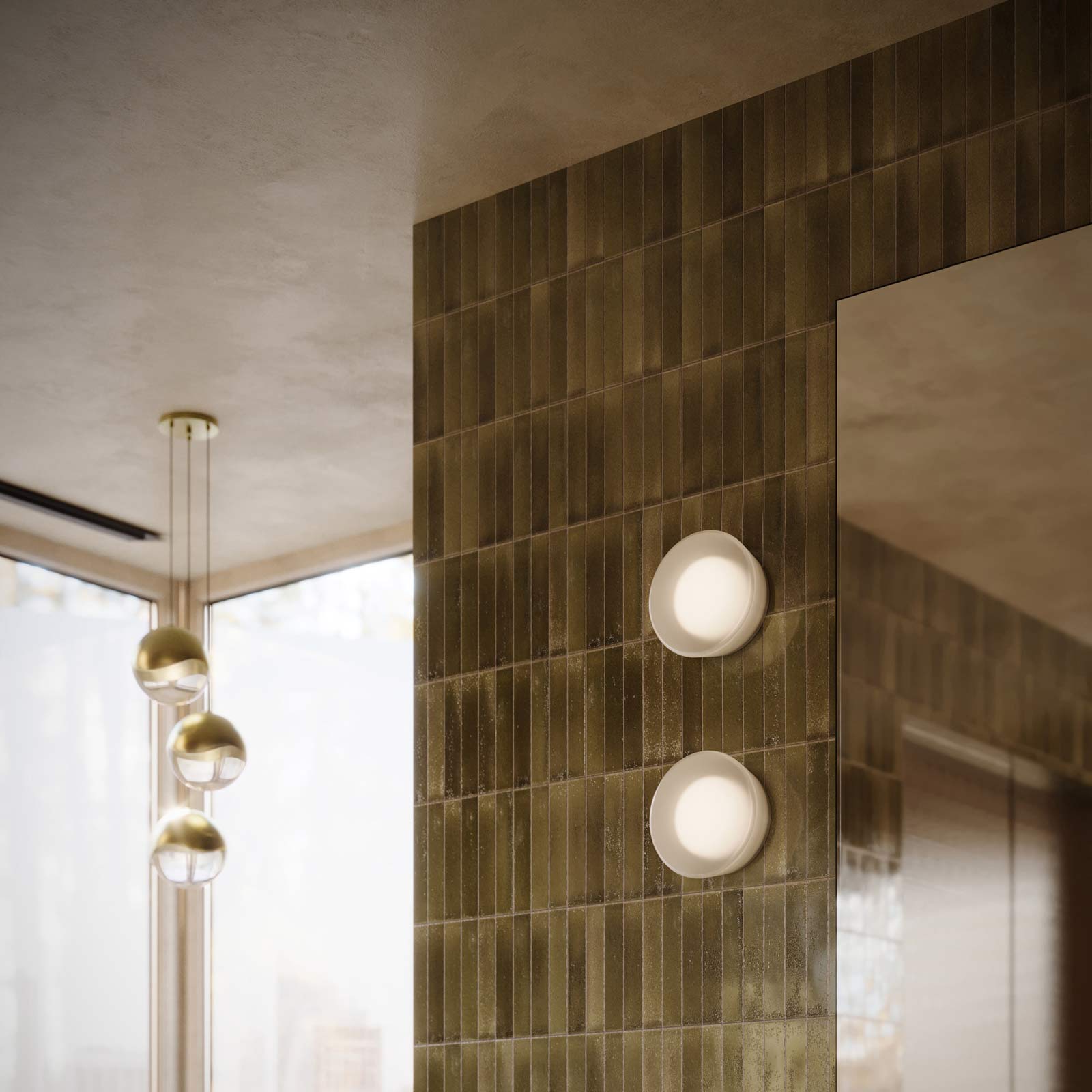 Mist LED Ceiling / Wall Light in bathroom.