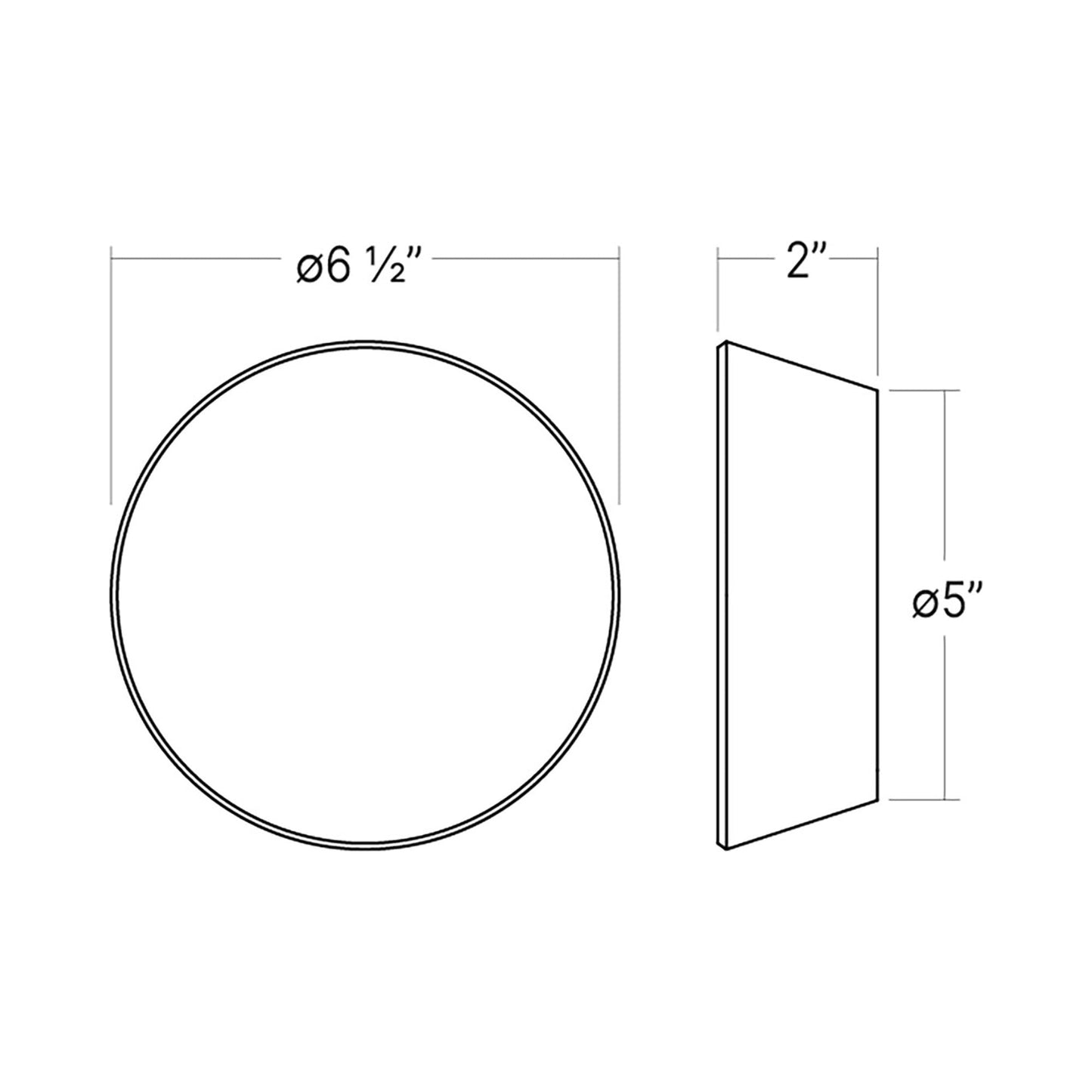 Mist LED Ceiling / Wall Light - line drawing.