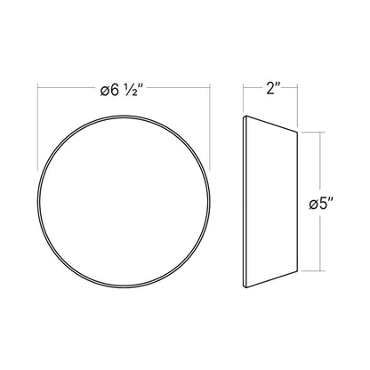 Mist LED Ceiling / Wall Light - line drawing.