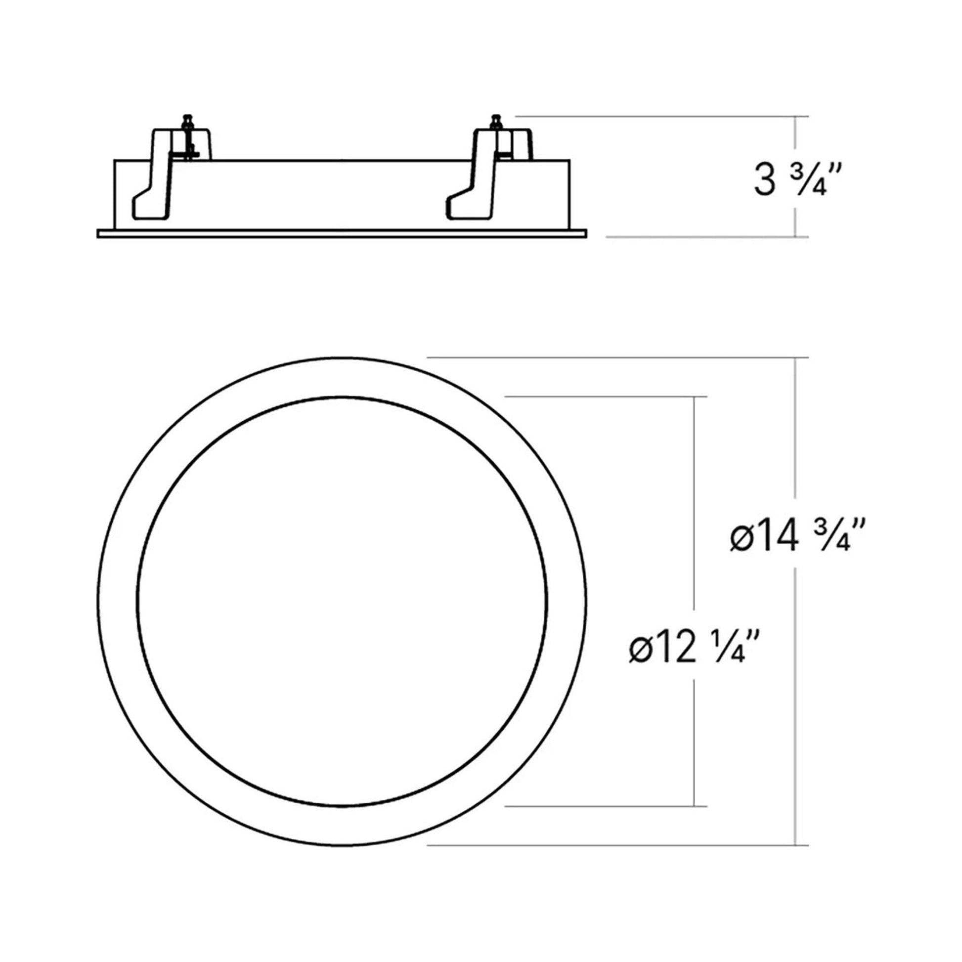 Pi Recessed LED Flush Mount Ceiling Light - line drawing.