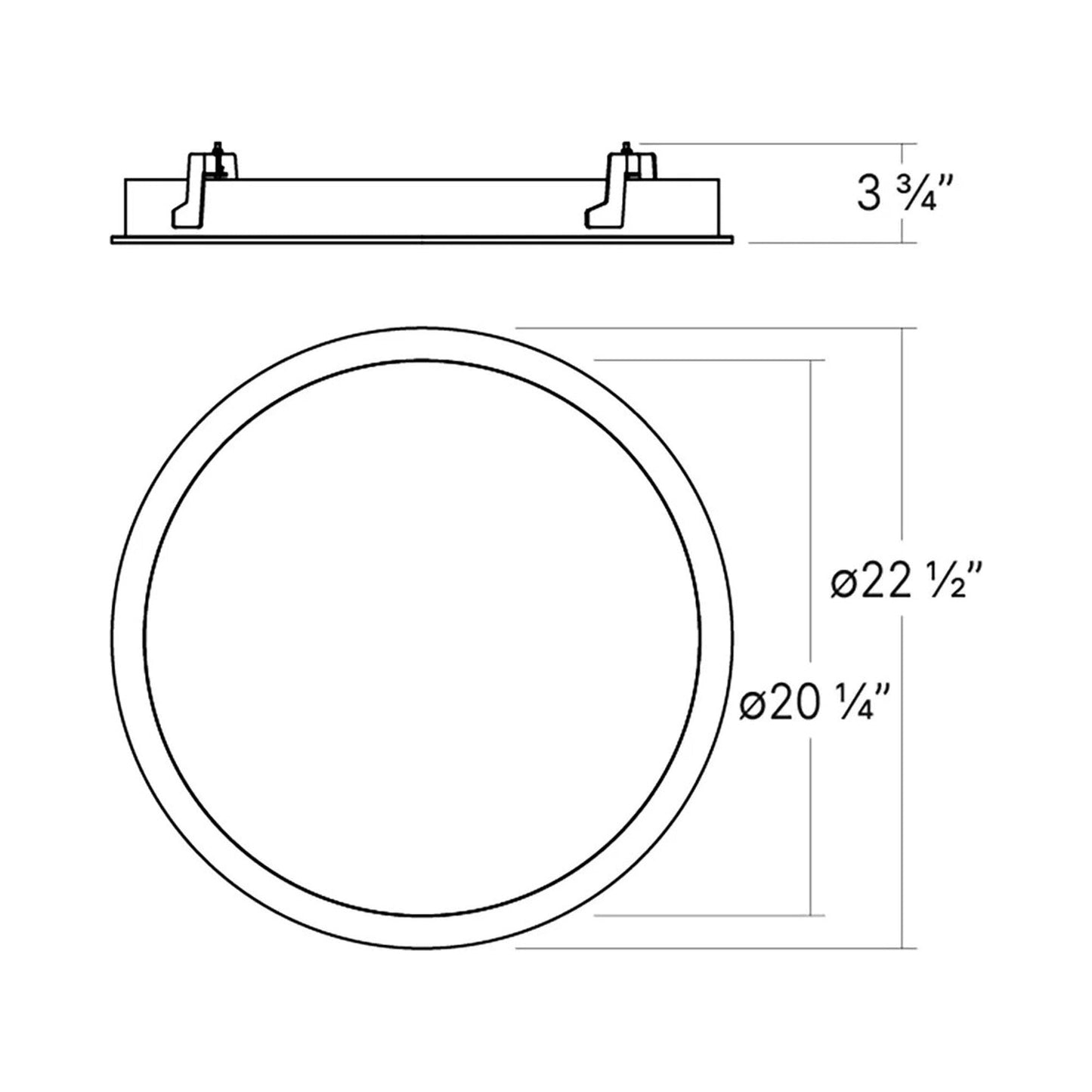 Pi Recessed LED Flush Mount Ceiling Light - line drawing.