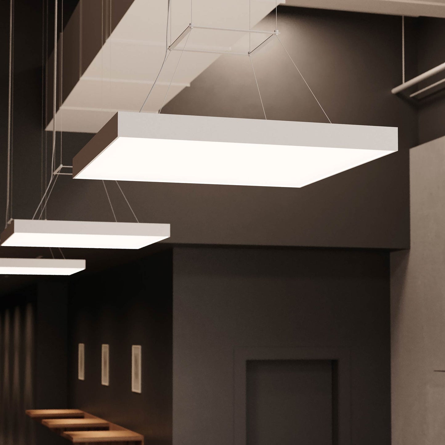 Pi Square LED Pendant Light in Detail.