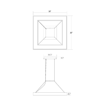 Pi Square LED Ring Pendant Light - line drawing.