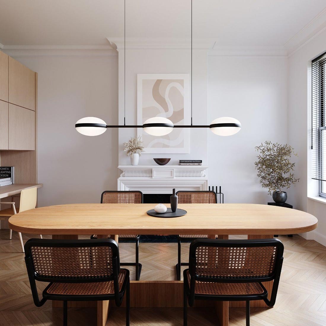 Pillows LED Pendant Light in living room.