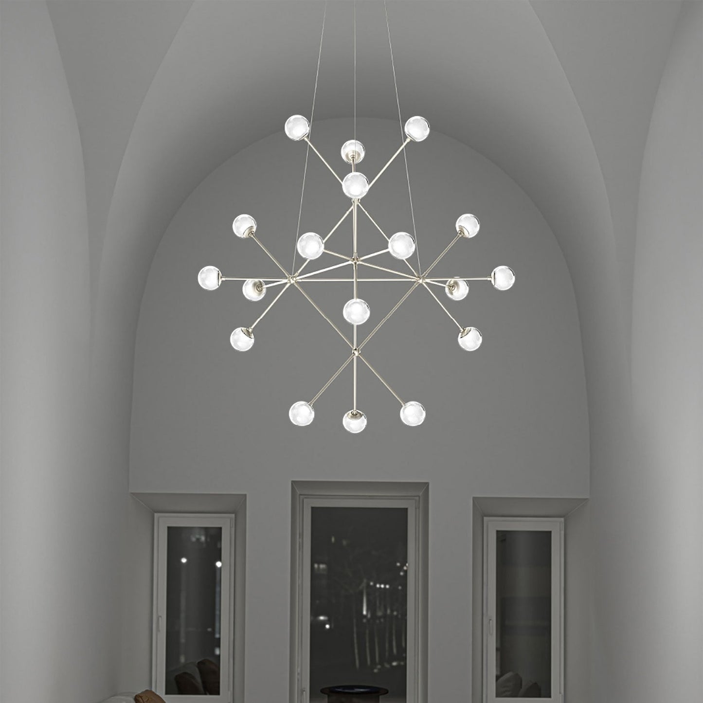 Proton™ Beta LED Pendant Light in living room.