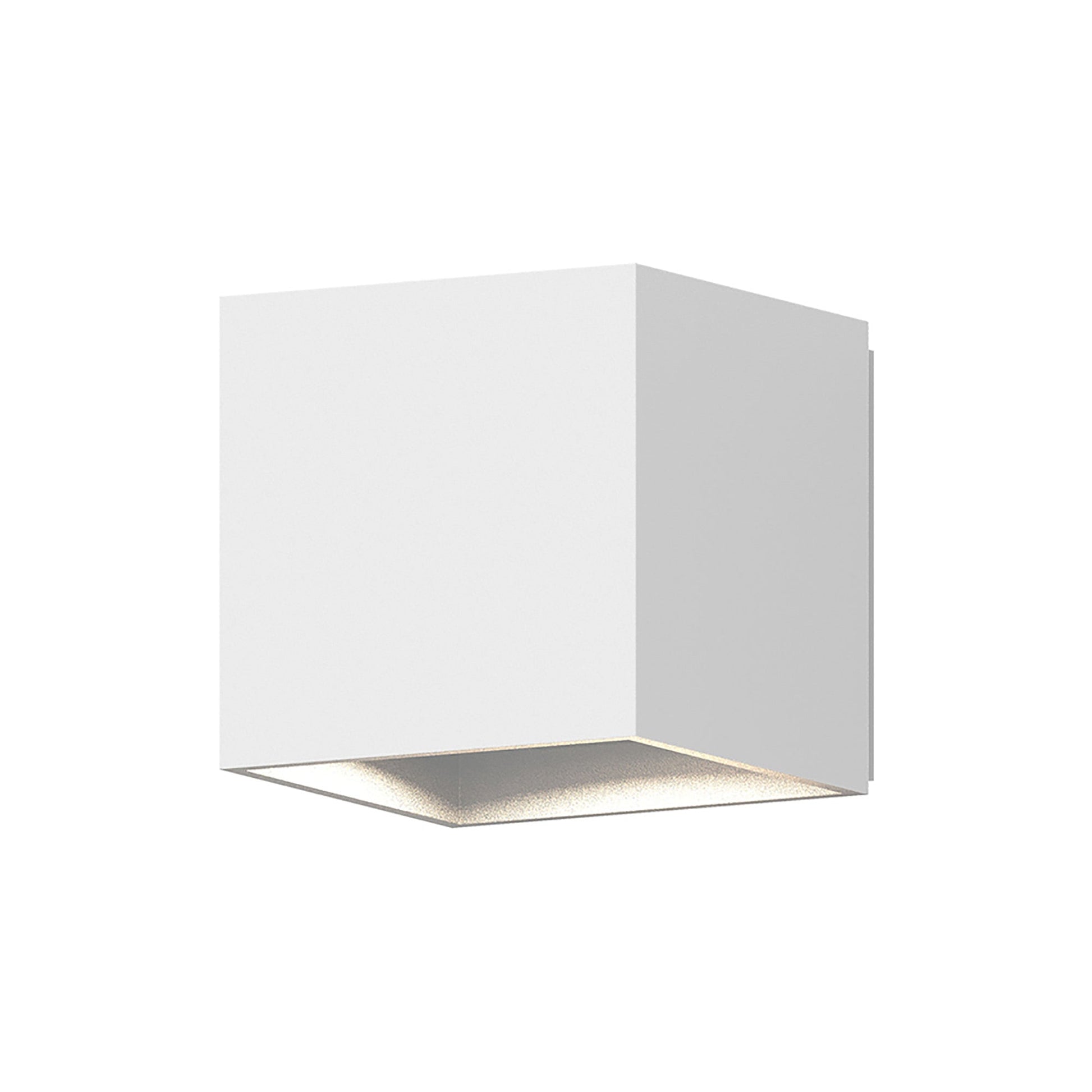 Qube LED Wall Light in Textured White (Small).