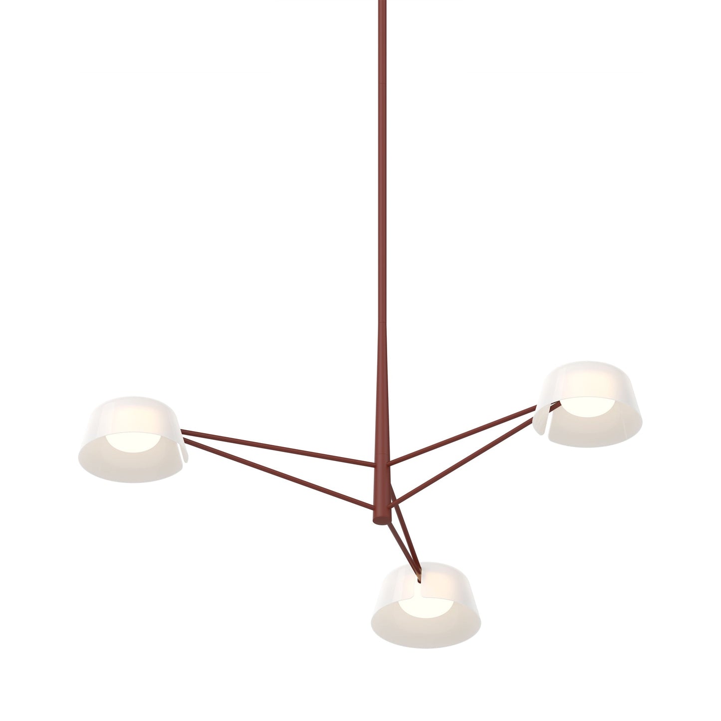Ray LED Chandelier in Oxide Red (Opal White/3-Light).
