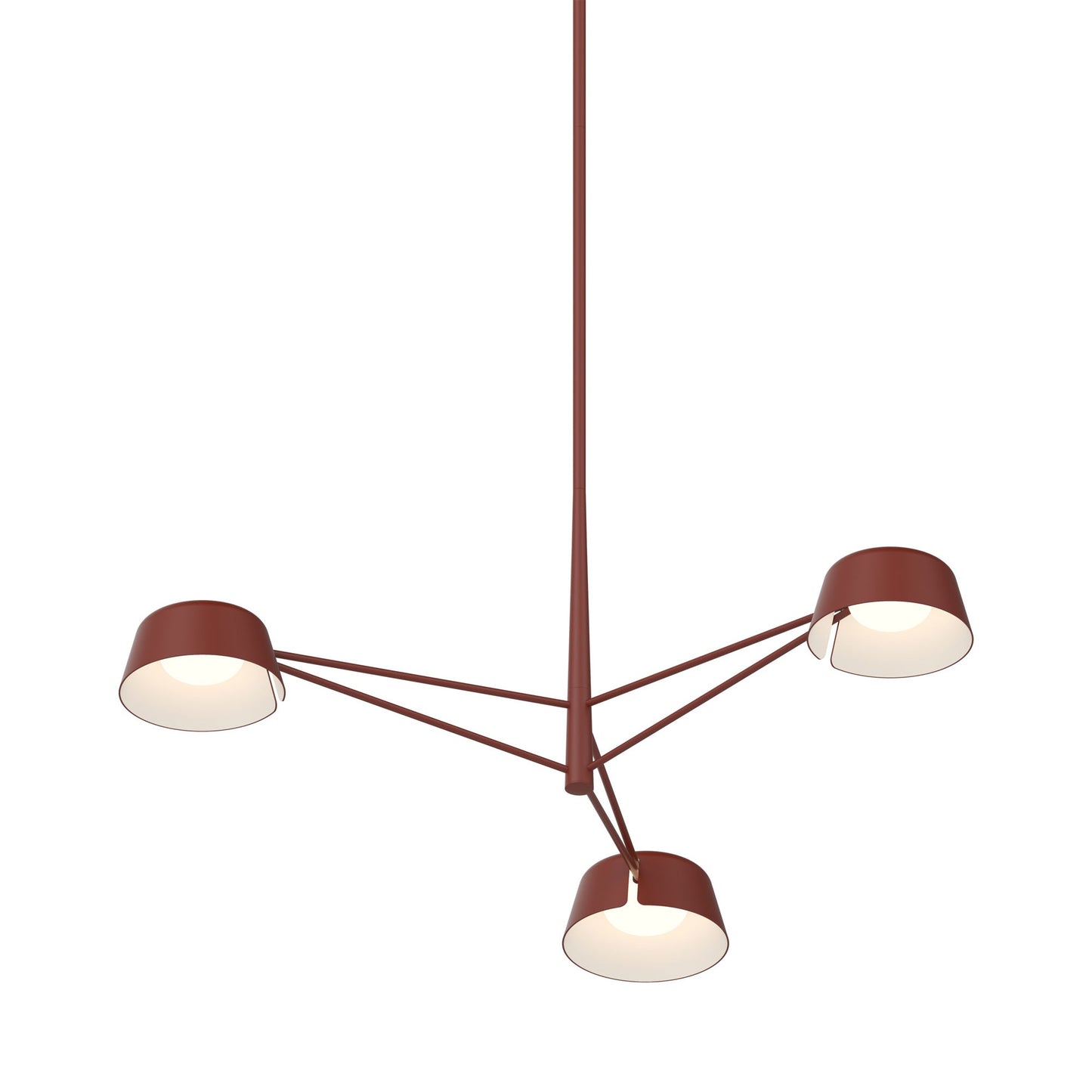 Ray LED Chandelier in Oxide Red (Oxide Red/3-Light).