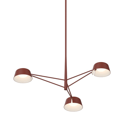 Ray LED Chandelier in Oxide Red (Oxide Red/3-Light).