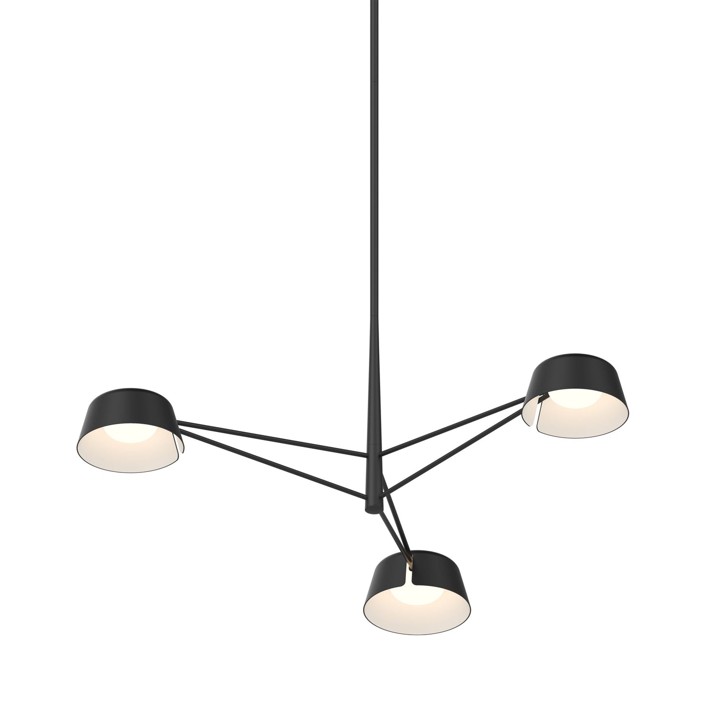 Ray LED Chandelier in Satin Black (Satin Black/3-Light).