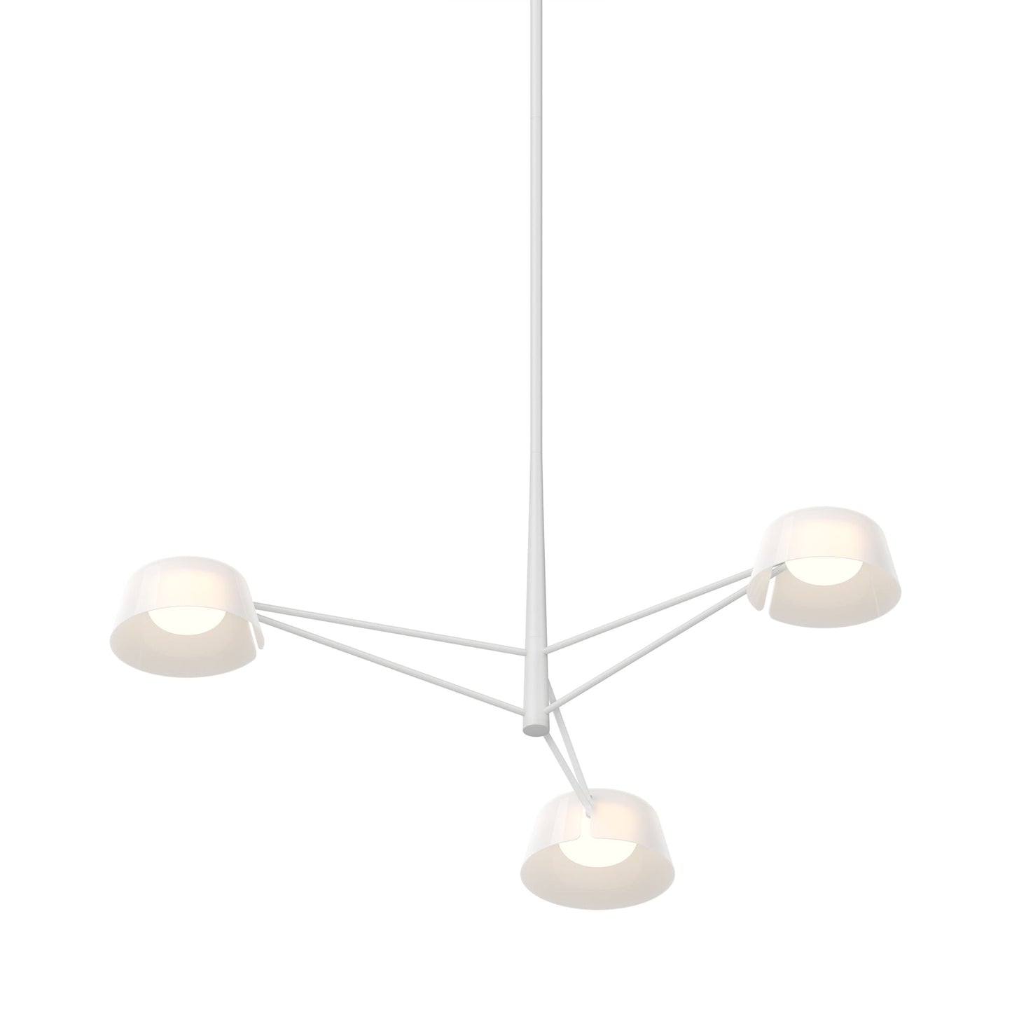 Ray LED Chandelier in Warm Gray (Opal White/3-Light).