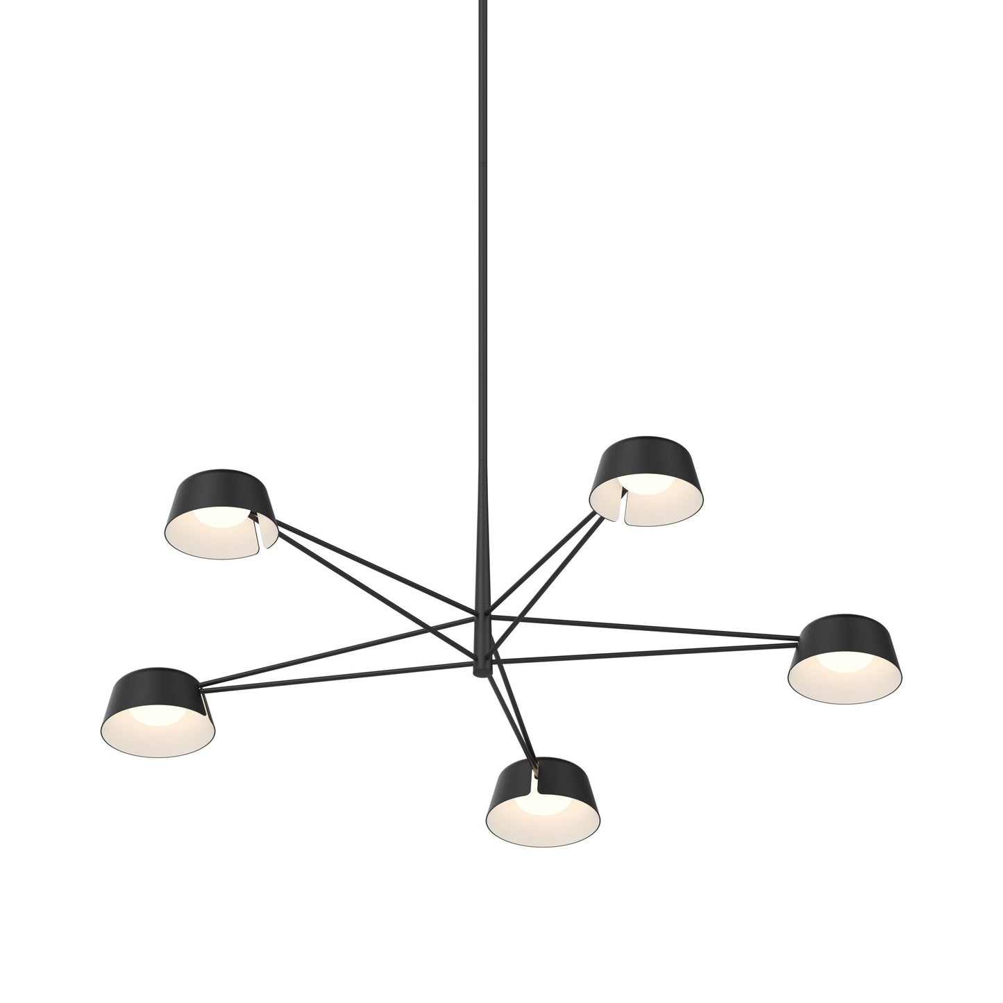 Ray LED Chandelier in Satin Black (Satin Black/5-Light).