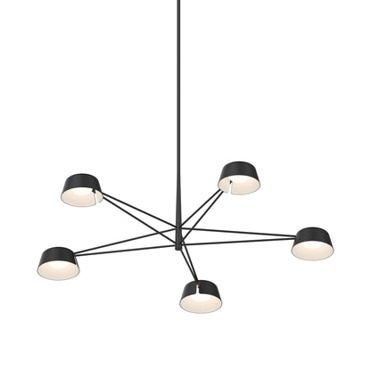 Ray LED Chandelier in Satin Black (Satin Black/5-Light).