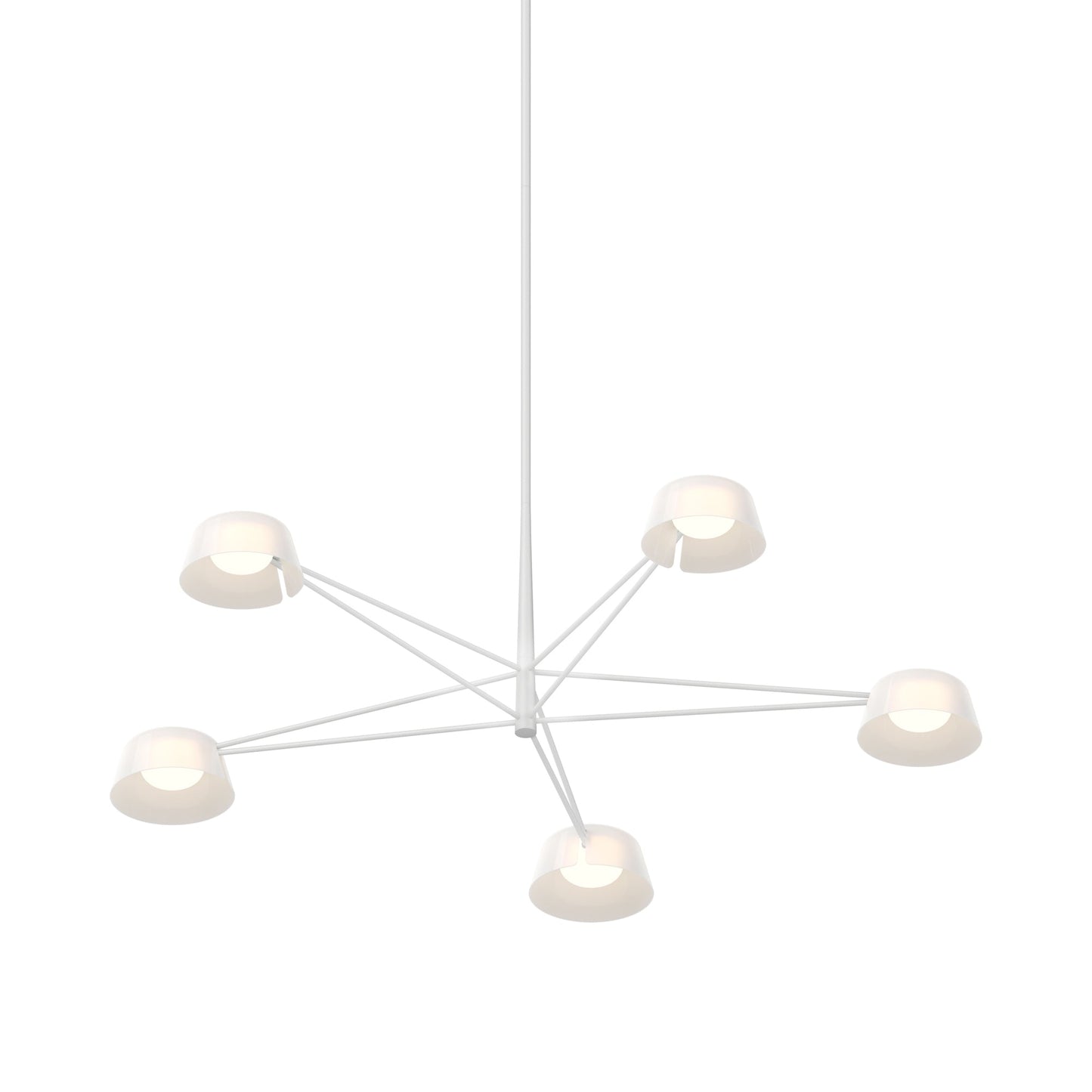 Ray LED Chandelier in Warm Gray (Opal White/5-Light).