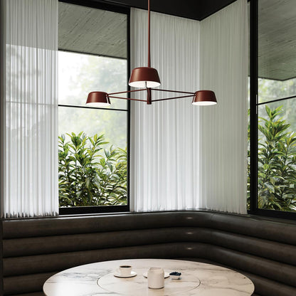 Ray LED Chandelier in dining room.