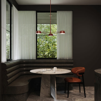 Ray LED Chandelier in dining room.