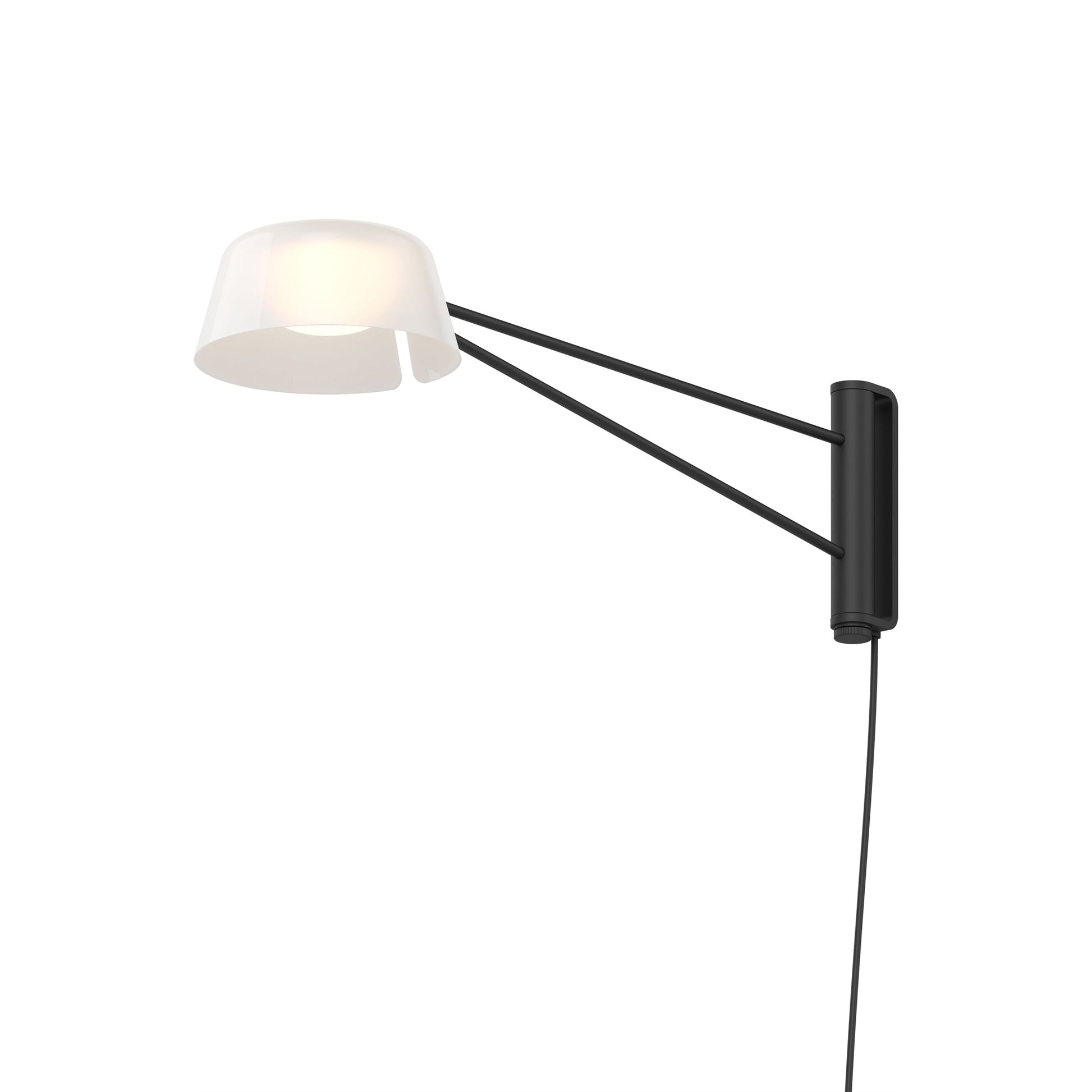 Ray LED Wall Light in Satin Black (Opal White/Short).