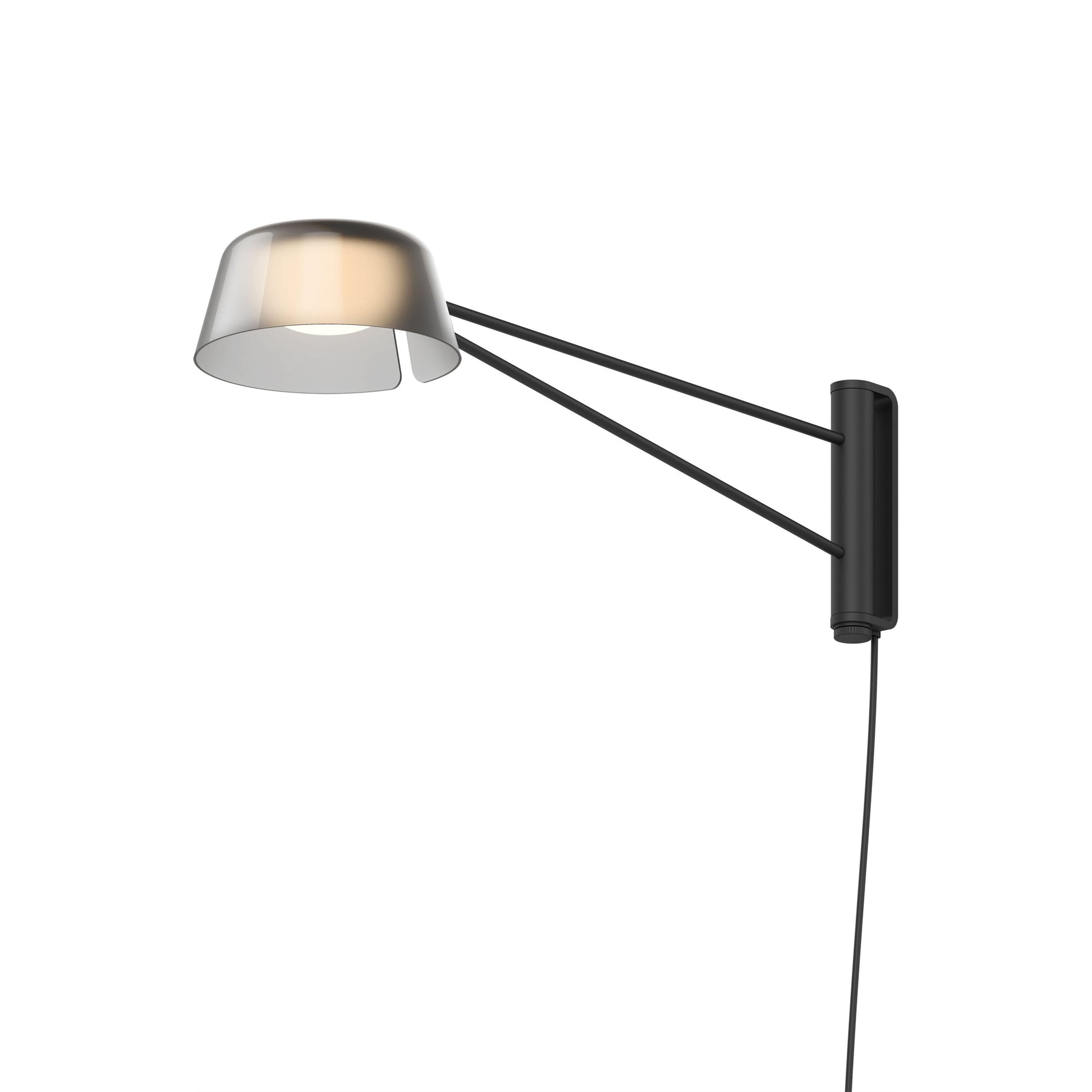 Ray LED Wall Light in Satin Black (Smoked Etched/Short).