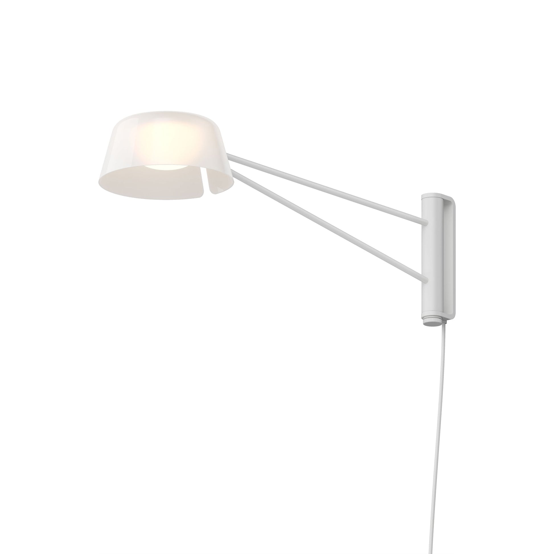 Ray LED Wall Light in Warm Gray (Opal White/Short).