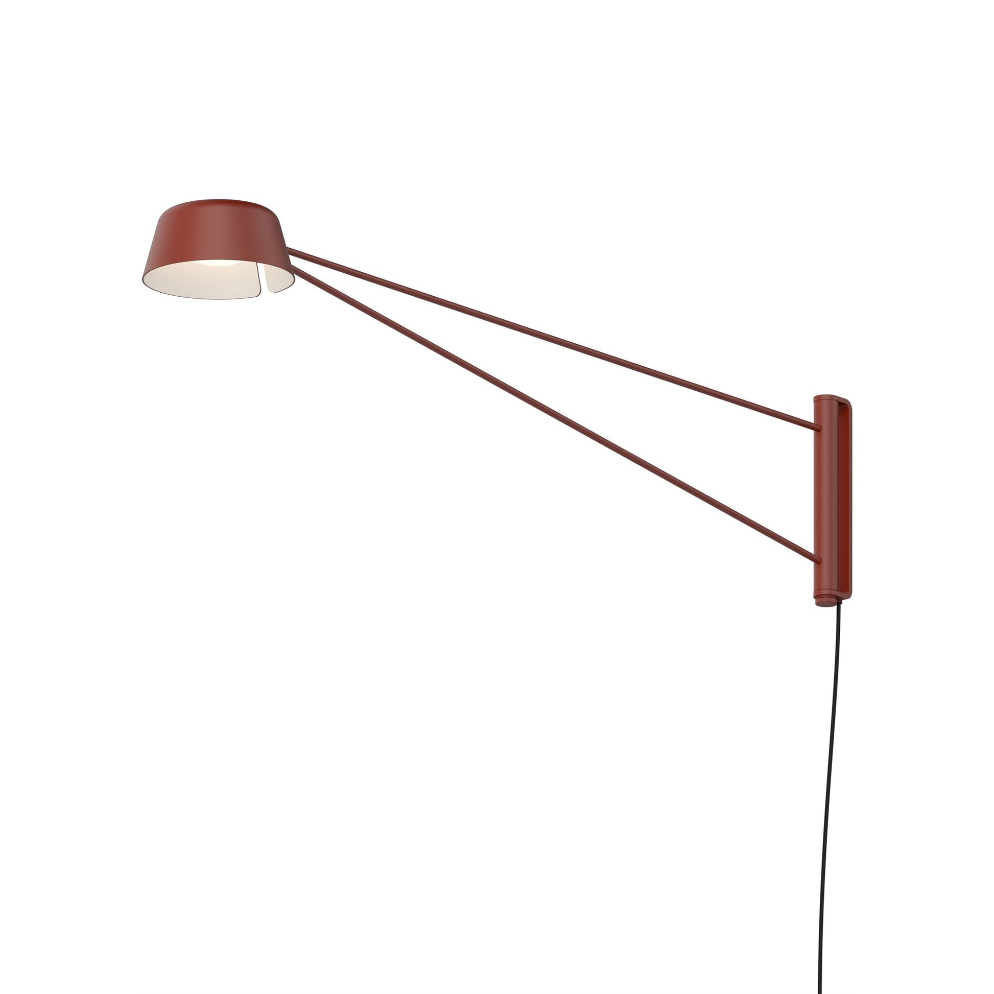 Ray LED Wall Light in Oxide Red (Oxide Red/Long).