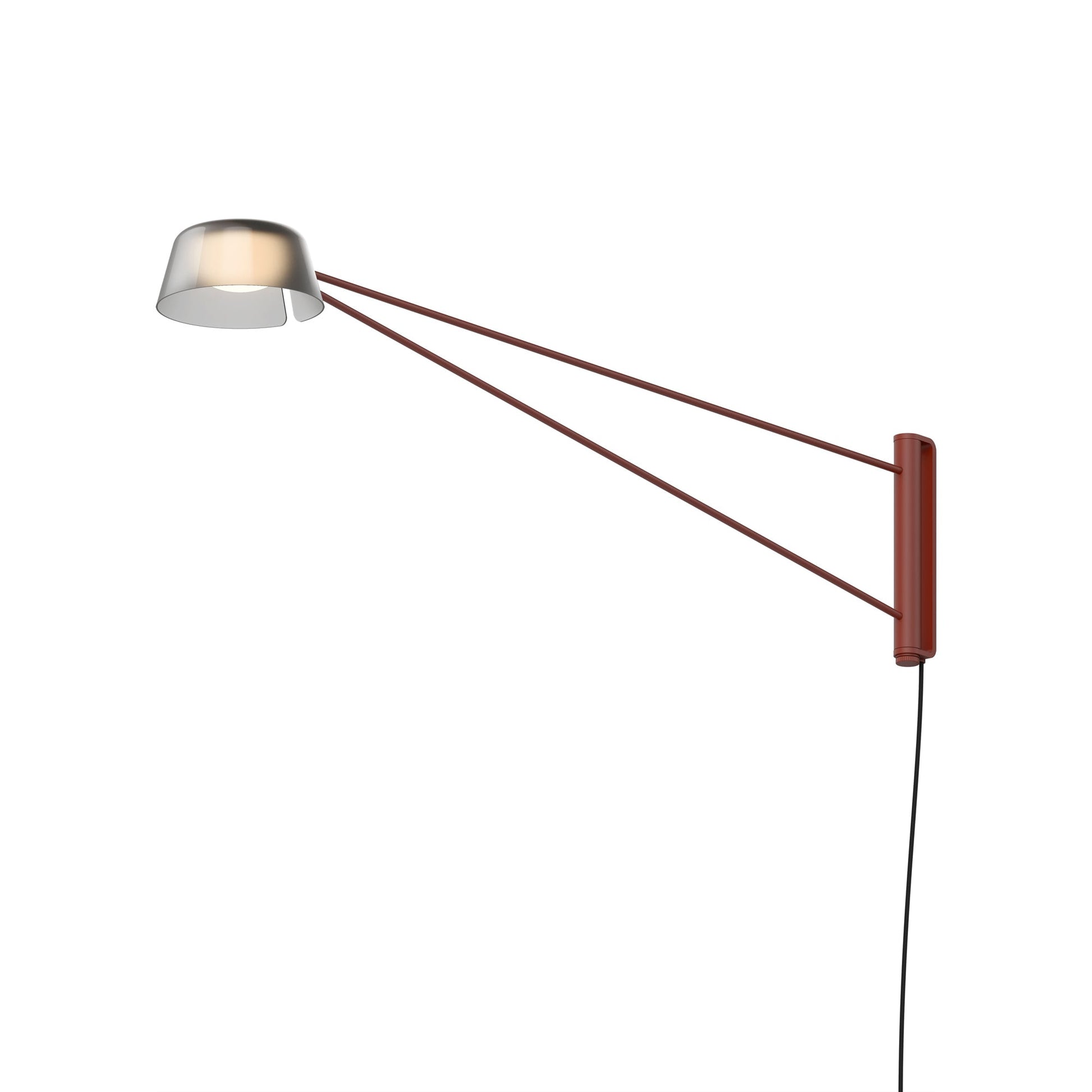 Ray LED Wall Light in Oxide Red (Smoked Etched/Long).
