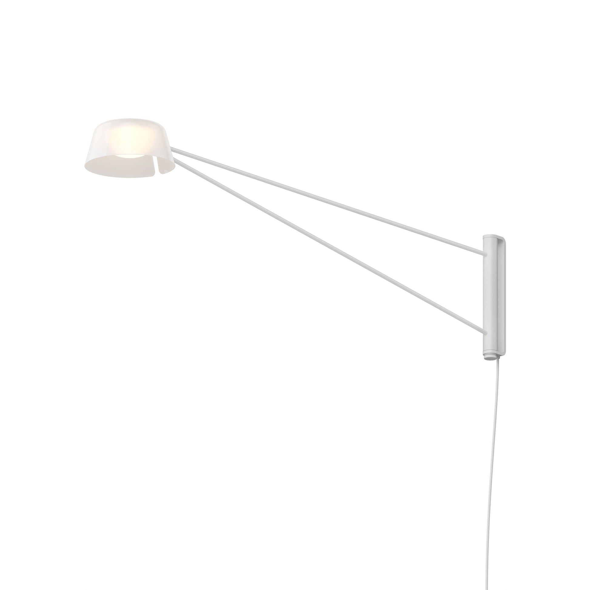Ray LED Wall Light in Warm Gray (Opal White/Long).