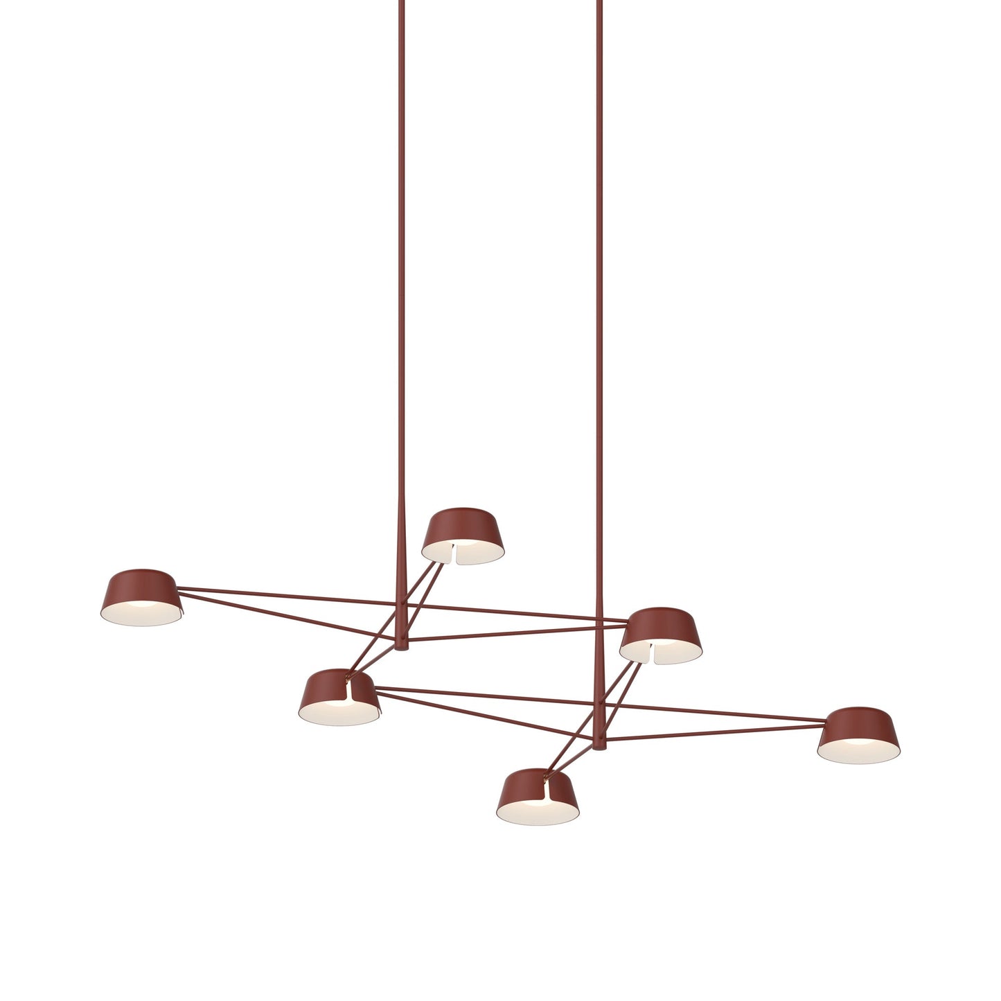 Ray Linear LED Chandelier in Oxide Red (Oxide Red).