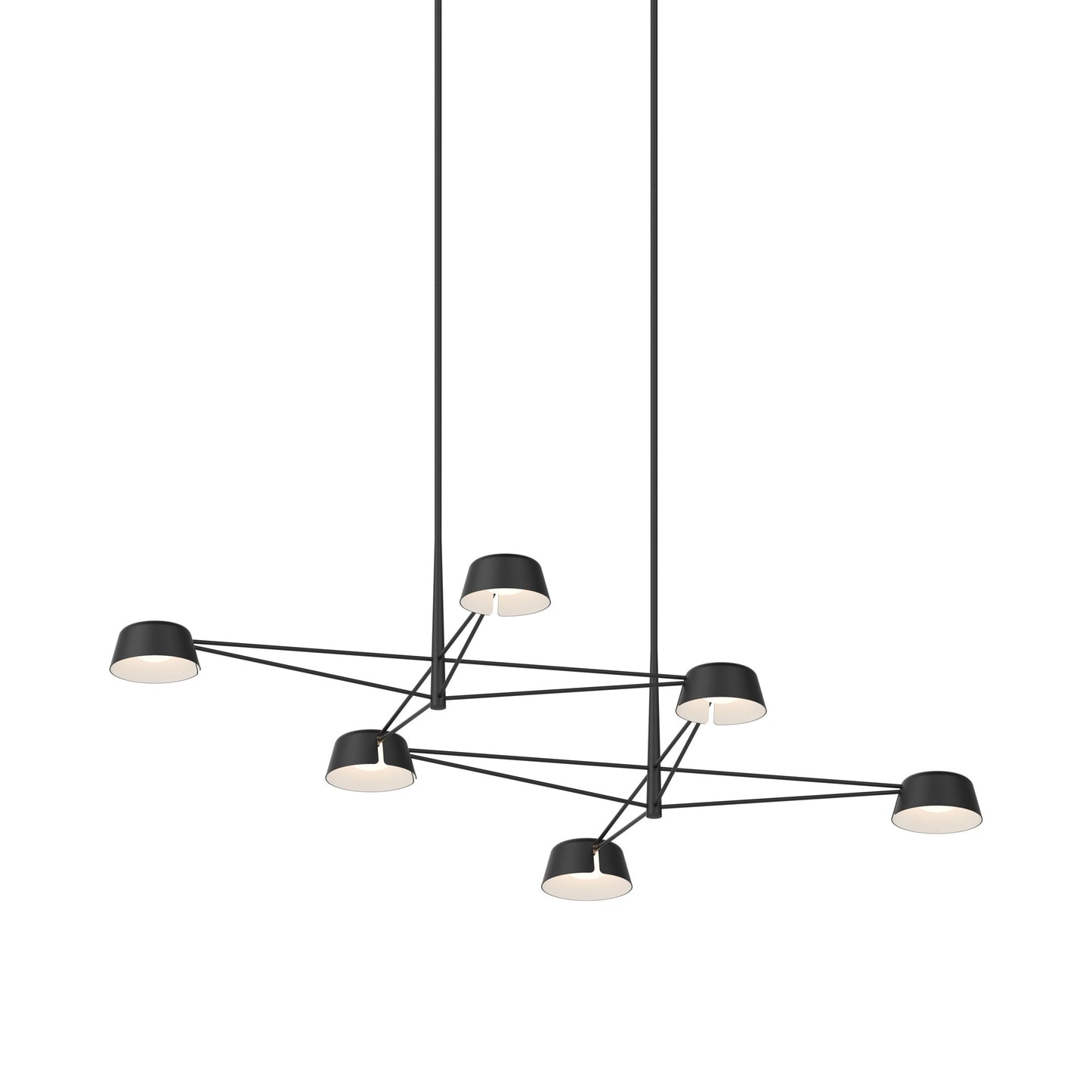 Ray Linear LED Chandelier in Satin Black (Satin Black).