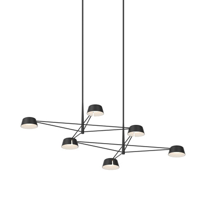 Ray Linear LED Chandelier in Satin Black (Satin Black).