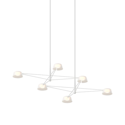 Ray Linear LED Chandelier in Warm Gray (Opal White).