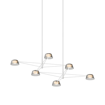 Ray Linear LED Chandelier in Warm Gray (Smoked Etched).