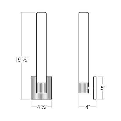 Scepter LED Wall Light - line drawing.
