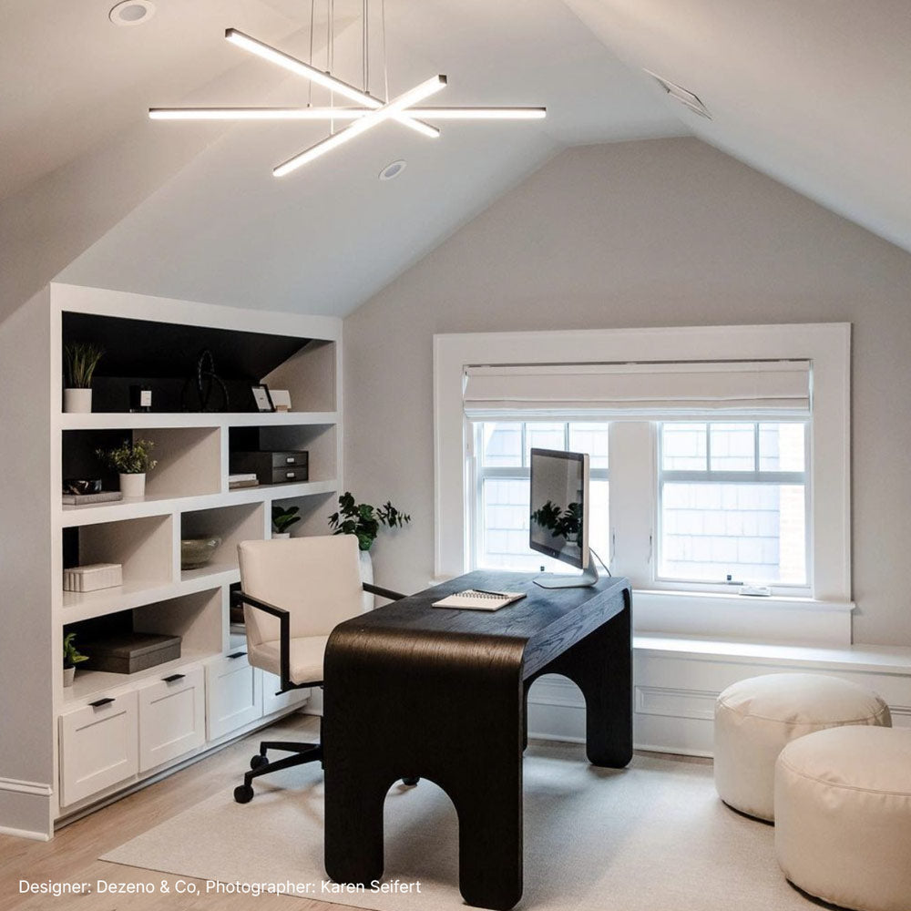 Stix LED Pendant Light in living room.