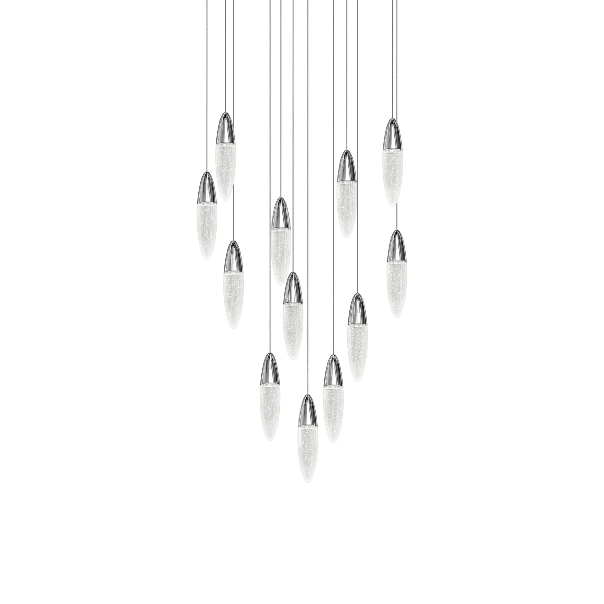 Sultana LED Chandelier in Polished Chrome/White Canopy (12-Light).