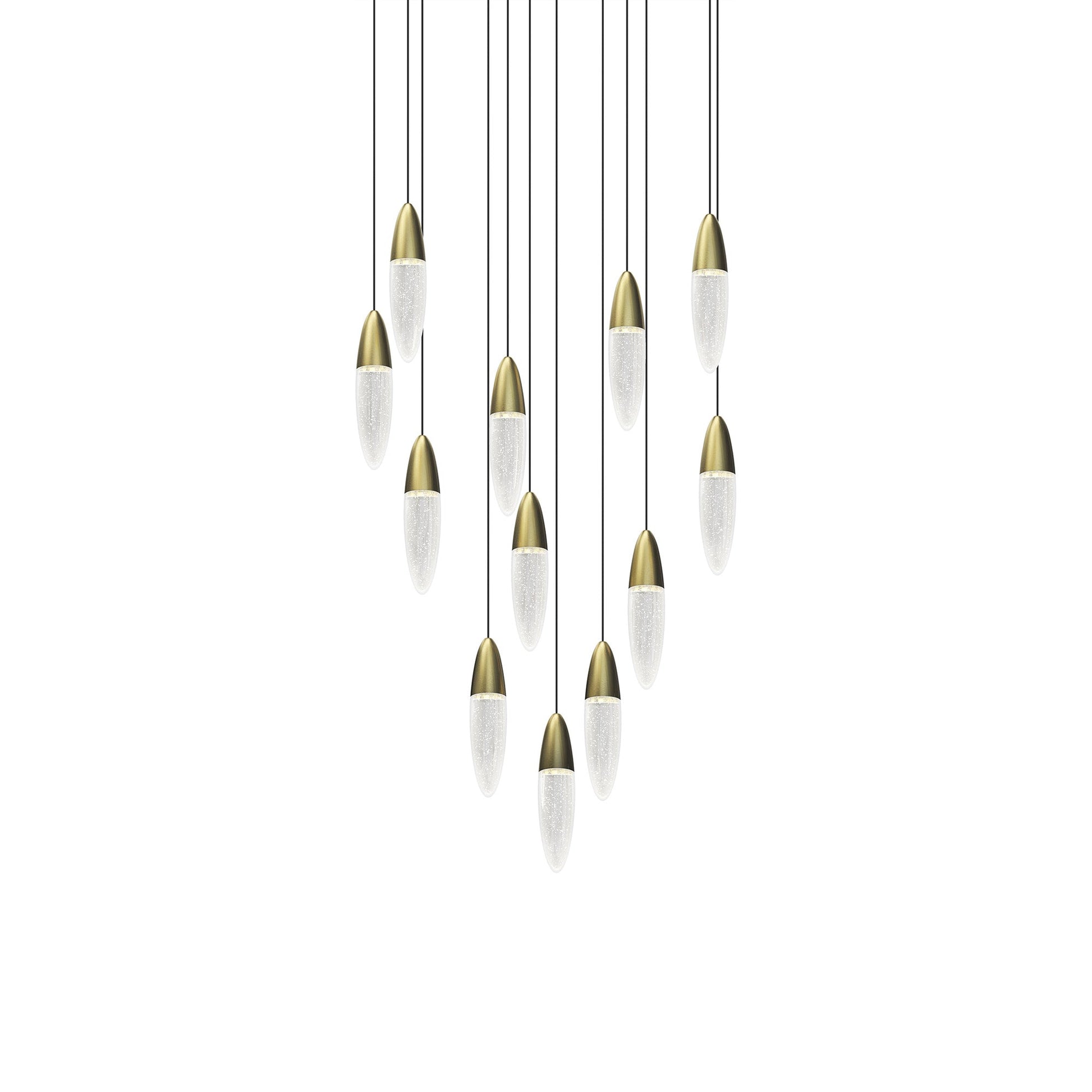 Sultana LED Chandelier in Satin Brass/White Canopy (12-Light).
