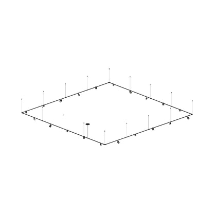 Suspenders® 1-Tier Path Square Cylinder LED Chandelier in Satin Black.