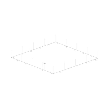 Suspenders® 1-Tier Path Square Cylinder LED Chandelier in Satin White.