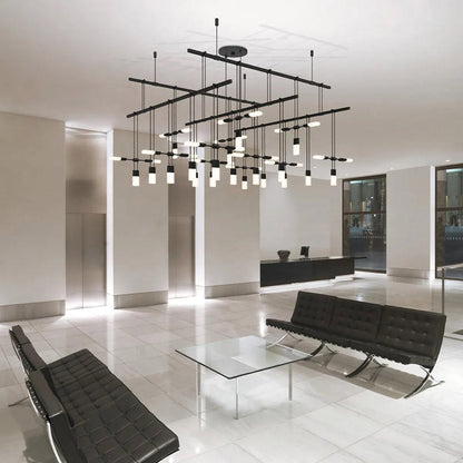 Suspenders® 2-Tier Grid Etched Chiclet LED Pendant Light.