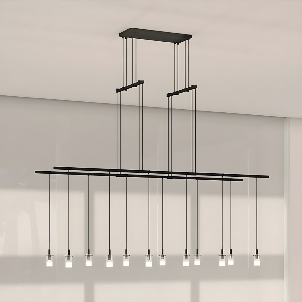 Suspenders® 2-Tier Tandem Monoline Etched LED Pendant Light.