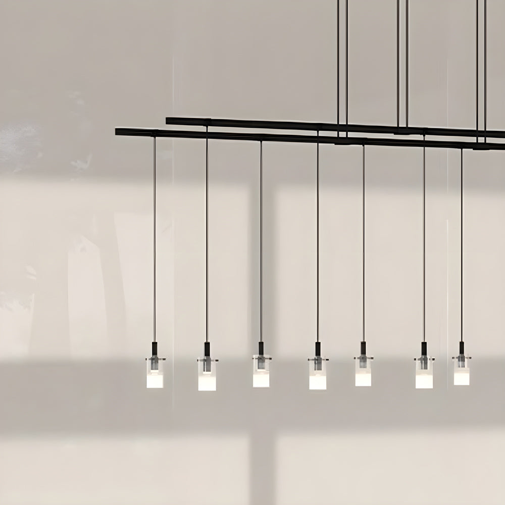 Suspenders® 2-Tier Tandem Monoline Etched LED Pendant Light in Detail.