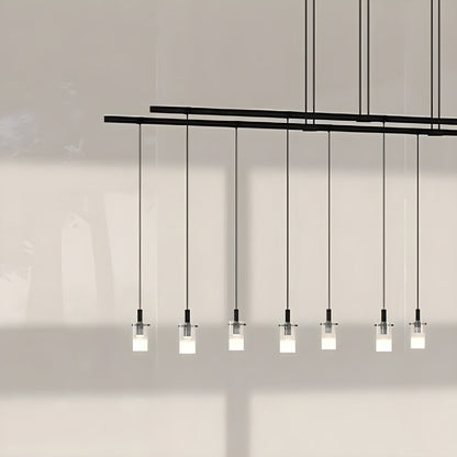 Suspenders® 2-Tier Tandem Monoline Etched LED Pendant Light in Detail.