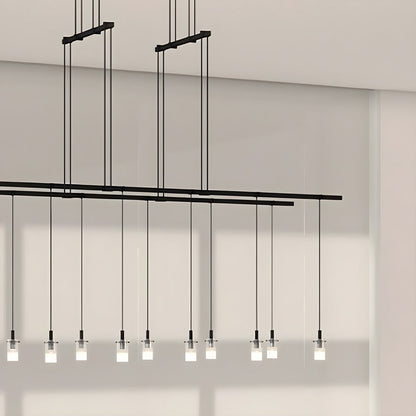 Suspenders® 2-Tier Tandem Monoline Etched LED Pendant Light in Detail.