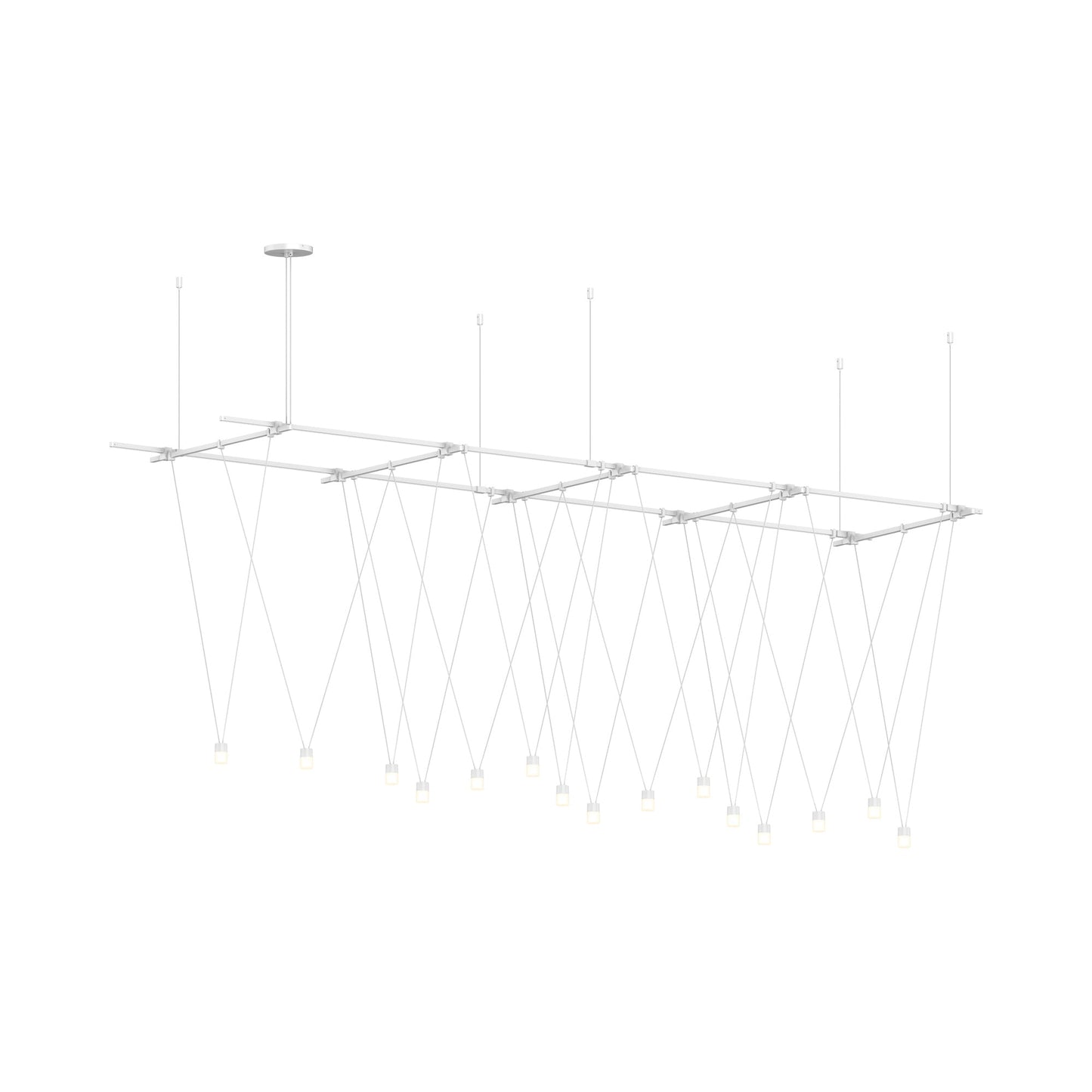 Suspenders® Gridscape V-Line Etched Cylinder LED Chandelier.
