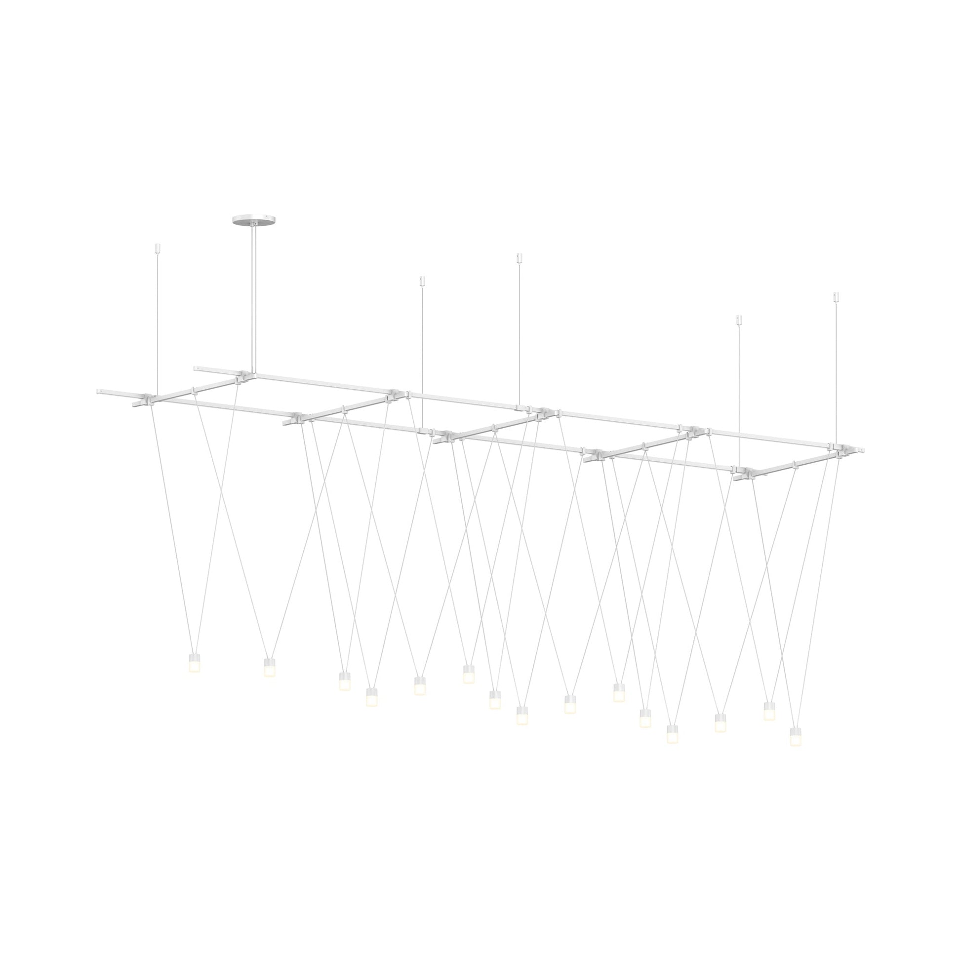 Suspenders® Gridscape V-Line Etched Cylinder LED Chandelier.
